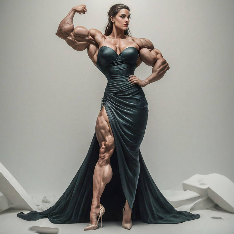 Muscle Goddess Female Bodybuilder, A.I. Art by Mister Squeezable