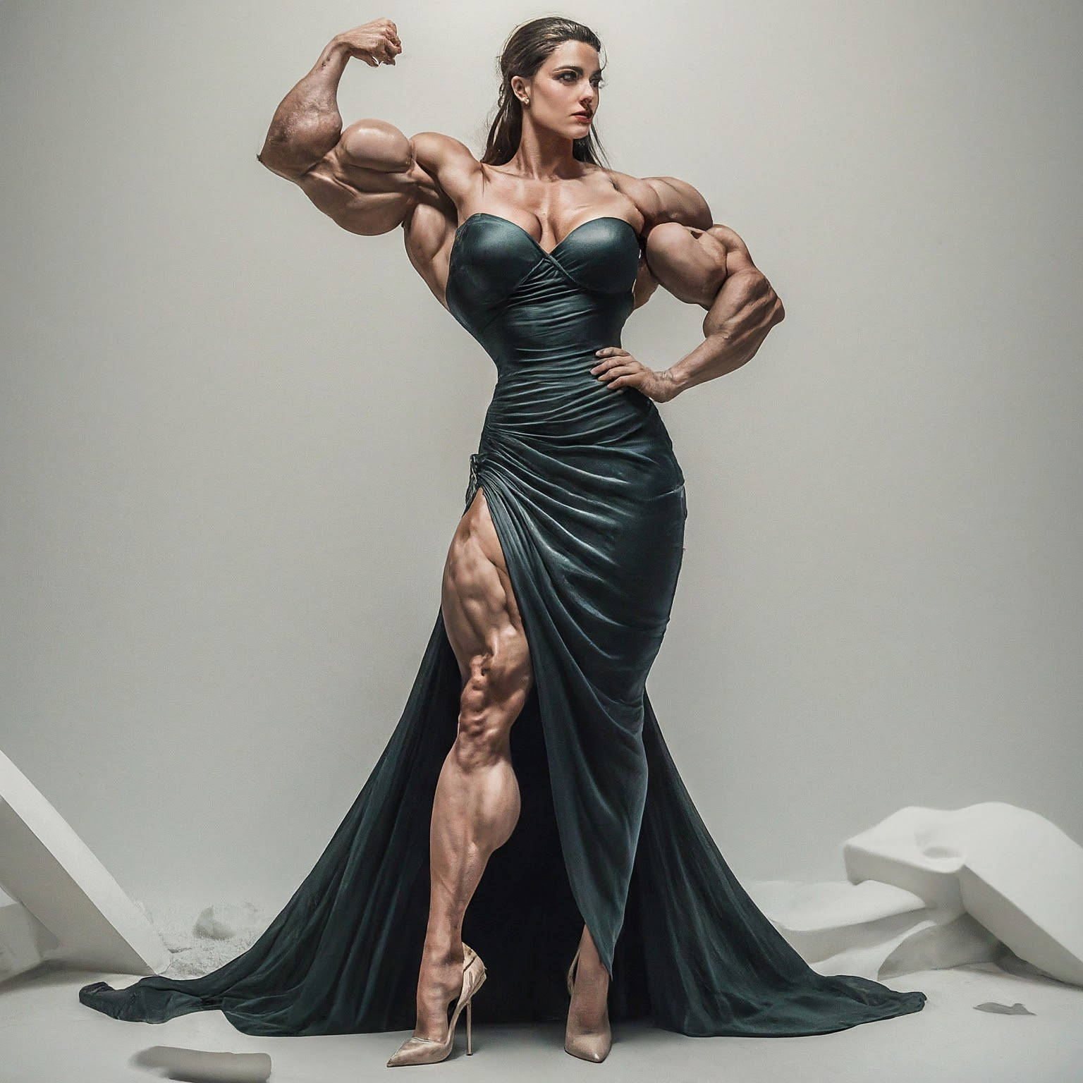 Muscle Goddess Female Bodybuilder, A.I. Art by Mister Squeezable