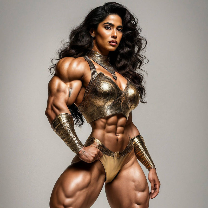 Muscle Goddess Female Bodybuilder, A.I. Art by Mister Squeezable