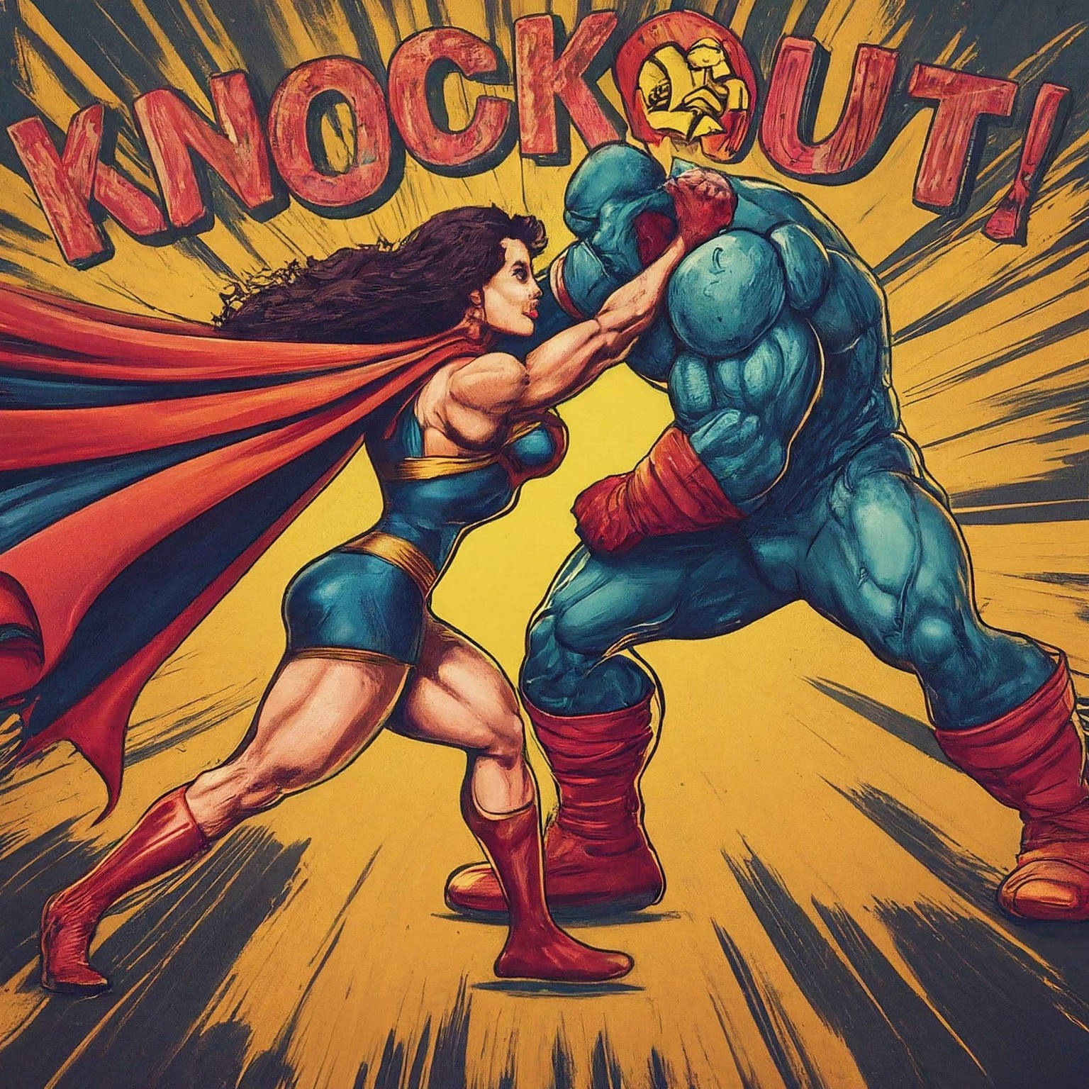 Muscle Goddess Super Heroine Female Bodybuilder, A.I. Art by Mister Squeezable