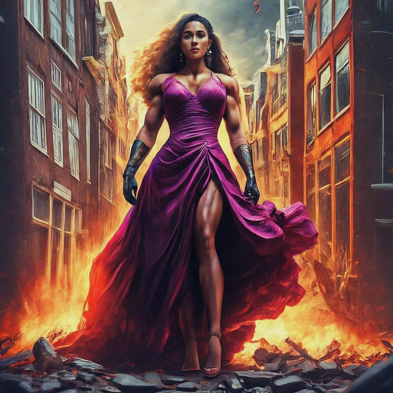 Muscle Goddess Female Bodybuilder, A.I. Art by Mister Squeezable